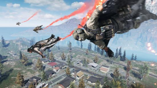 Call of Duty: Mobile PC: soldiers drop into the battlefield in COD Mobile PC's battle Royale mode