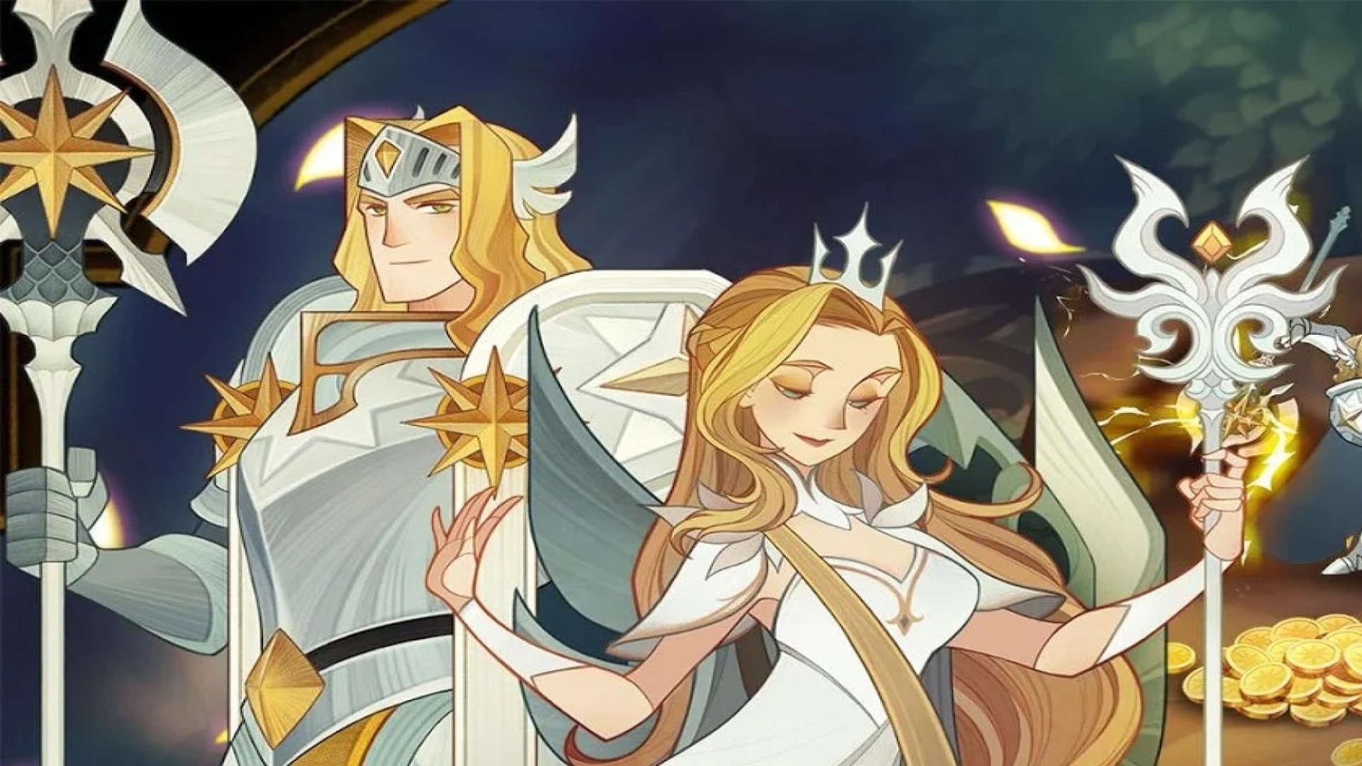 Best Android games: AFK Arena. Image shows two fantastical characters.