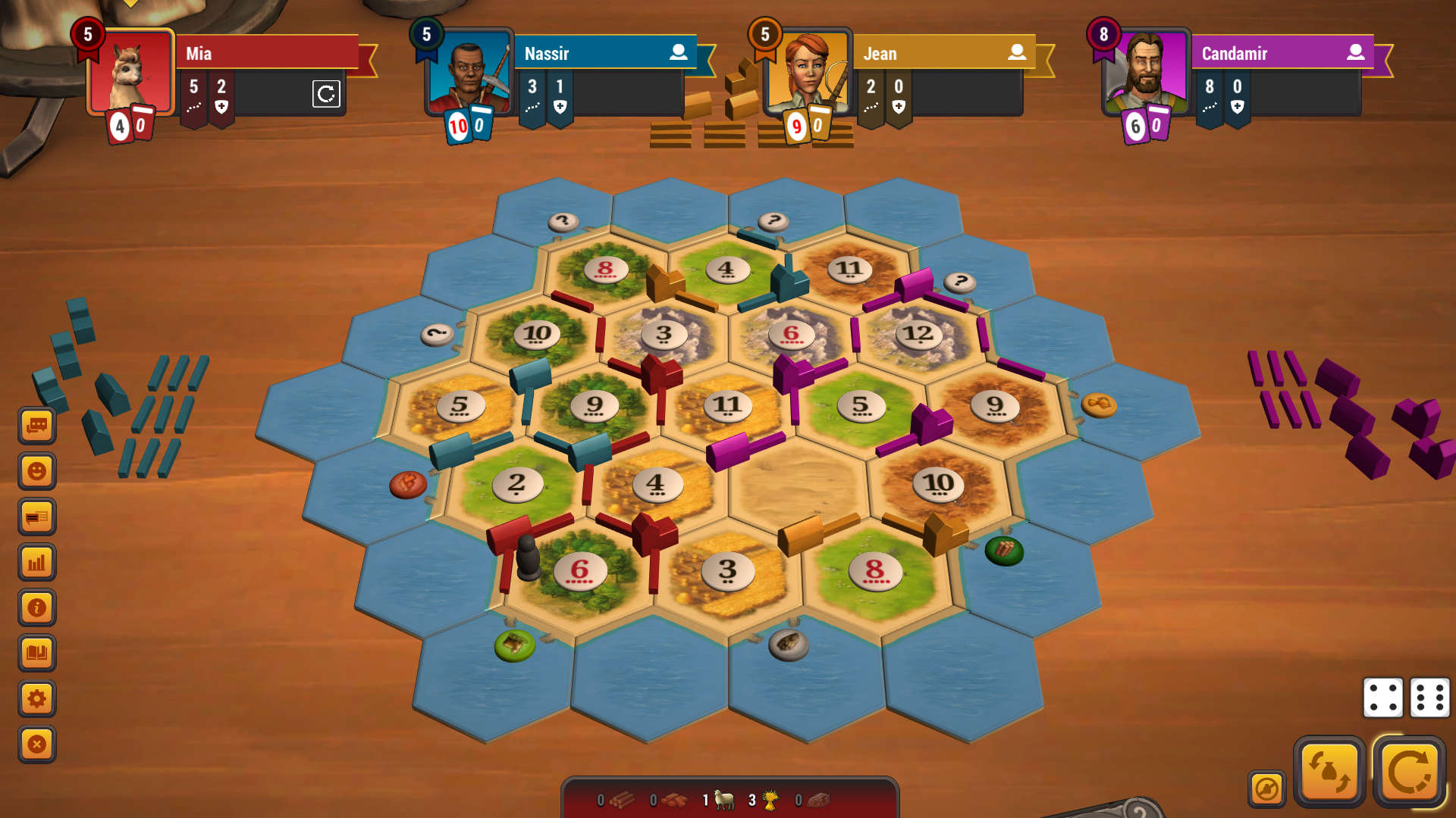 Best browser games: Catan Universe. Image shows a virtual game of Catan in process.