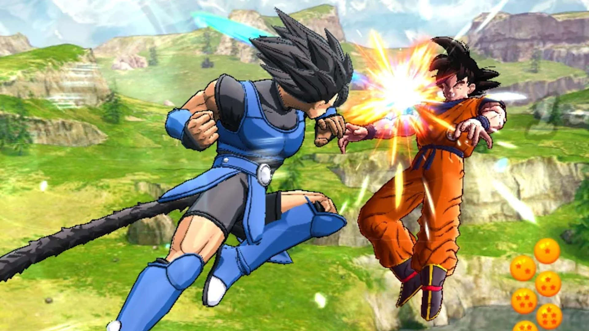 Beste Gacha -Spiele: Dragon Ball Legends. Bild zeigt Goku im Kampf