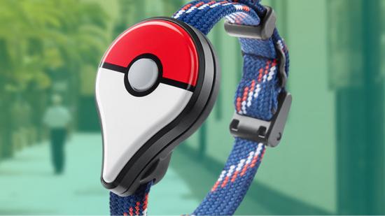 The Pokémon Go Plus device against a green background