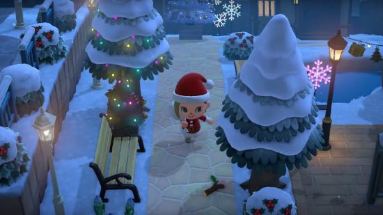Snowy island in Animal Crossing