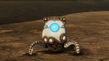 The little robot that accompanies Zelda in Hyrule Warriors Age of Calamity is called Terrako. This is not it in its powered up form.