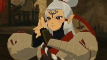 Impa is about to use some ninjutsu style techniques.