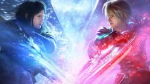 Two Final Fantasy characters fighting