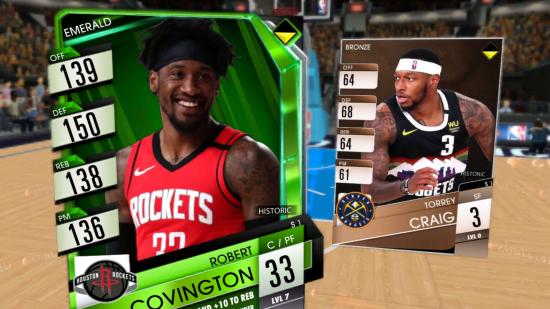 Two basketball player cards in NBA SuperCard