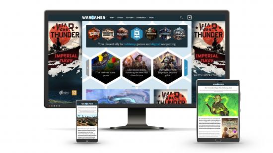 Network N's Wargamer homepage as it appears on desktop, mobile, and tablet