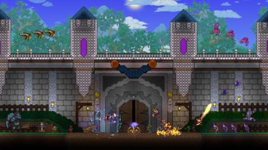 I built an arena!  Terraria house design, Game level design, Building