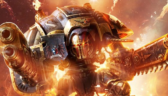 A Space Marine surrounded by flames