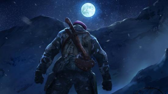 A FAU-G commando staring at the moon