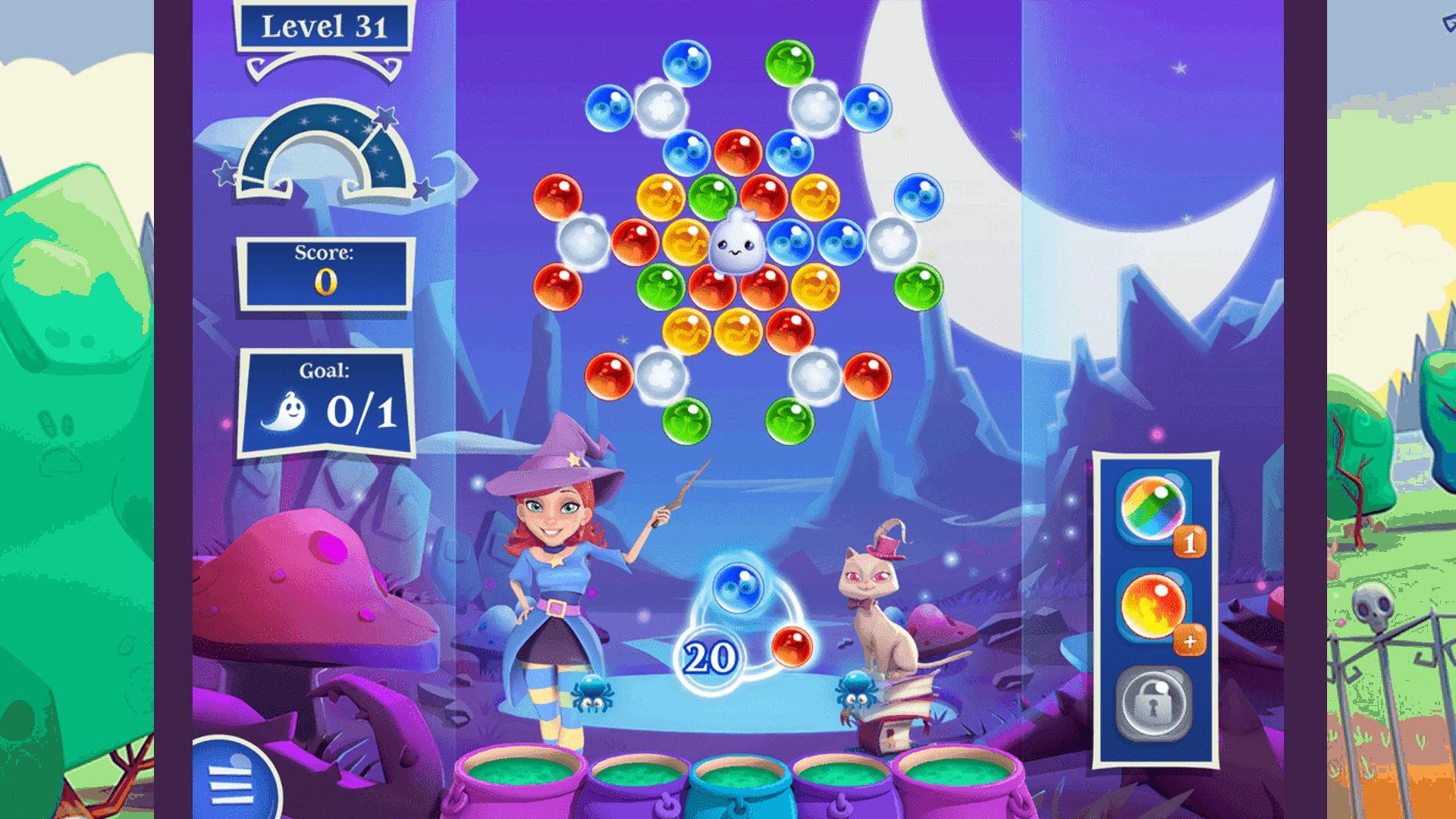 Screenshot of Bubble Witch 2 Saga gameplay