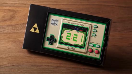 Game & Watch console showing original Zelda game