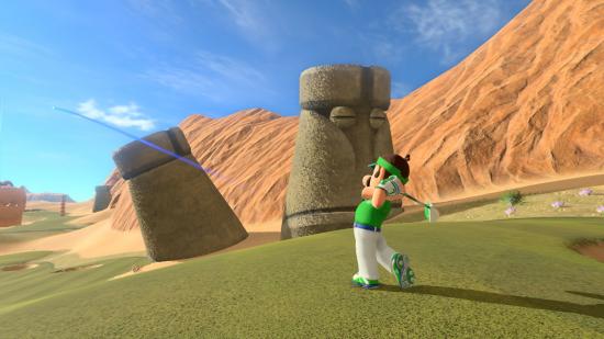 Luigi hitting a ball