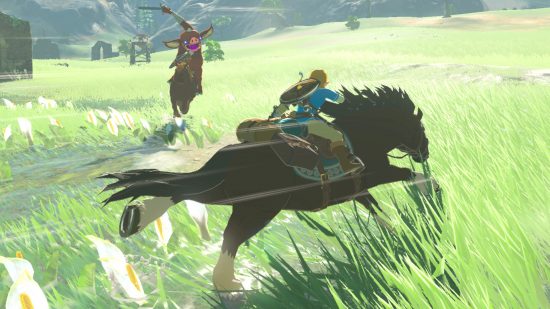 Link atop a horse