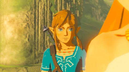 Breath of the Wild's 's Link with the light hitting his face