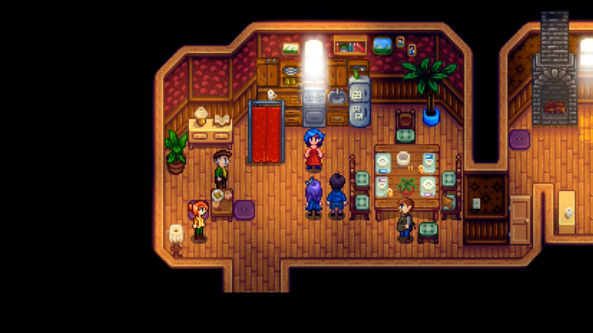 Stardew Valley's Emily with a group of people