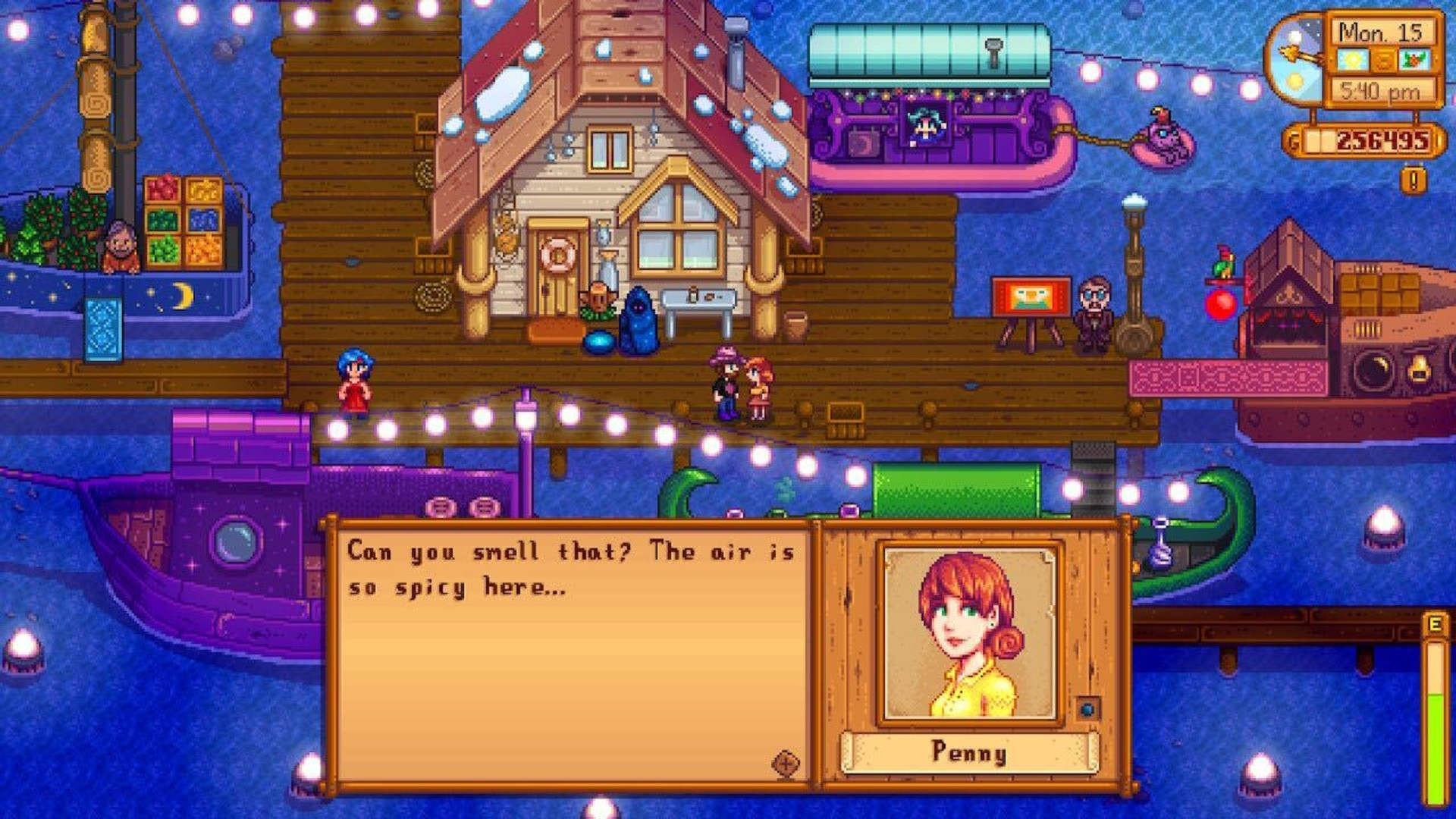 Stardew Valley's Penny asking about the air