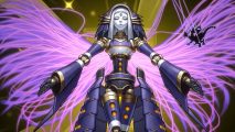 Yu-Gi-Oh! Master Duel release date; an angelic robot with purple wings extending her arms