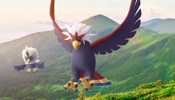 Pokémon Go promo codes - Braviary and Rufflet flying through the sky