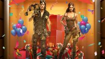 Daryl Dixon and Becca surrounded by balloons