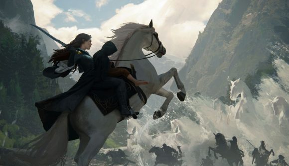 Lord of the Rings Rise to War; the escape from Nazgul illustration