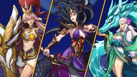 Mythic Heroes tier list; Athena, Medusa, and Nagakayana