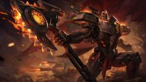 Darius standing tall with a fiery axe