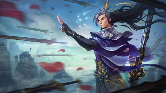 Master Yi with his hand raised