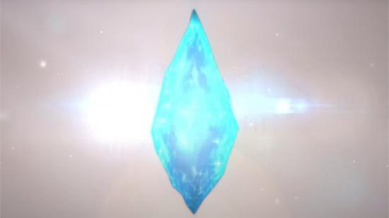 A blue shining crystal