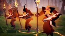 Albion Online upgraded mobs; three mages casting spells