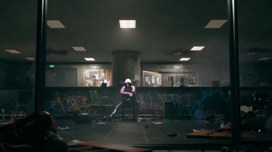 PUBG New State update; a girl with colourful hair sat on a chair in an abandonned room