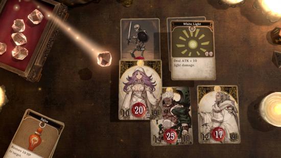 Fantasy characters are pictured on a deck of cards