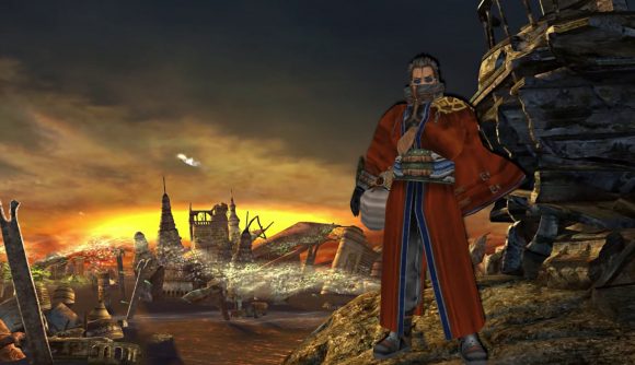 Auron stood in front of ruins