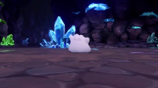 Pokémon BDSP's Ditto surrounded by glistening jewels