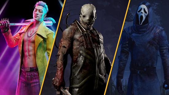 Dead by Daylight killers The Trickster, Trapper, and Ghost Face