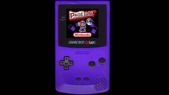A Game Boy Colour is visible with the words Page Boy displayed on the screen