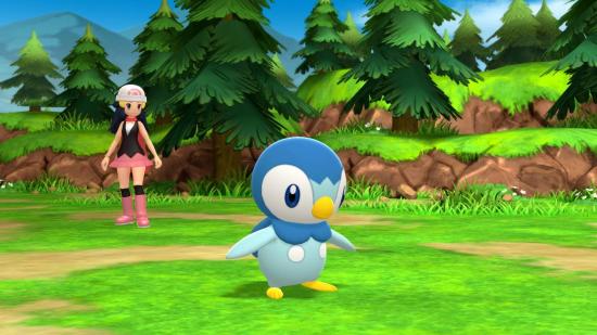 The Pokémon Piplup is pictured, ready for battle