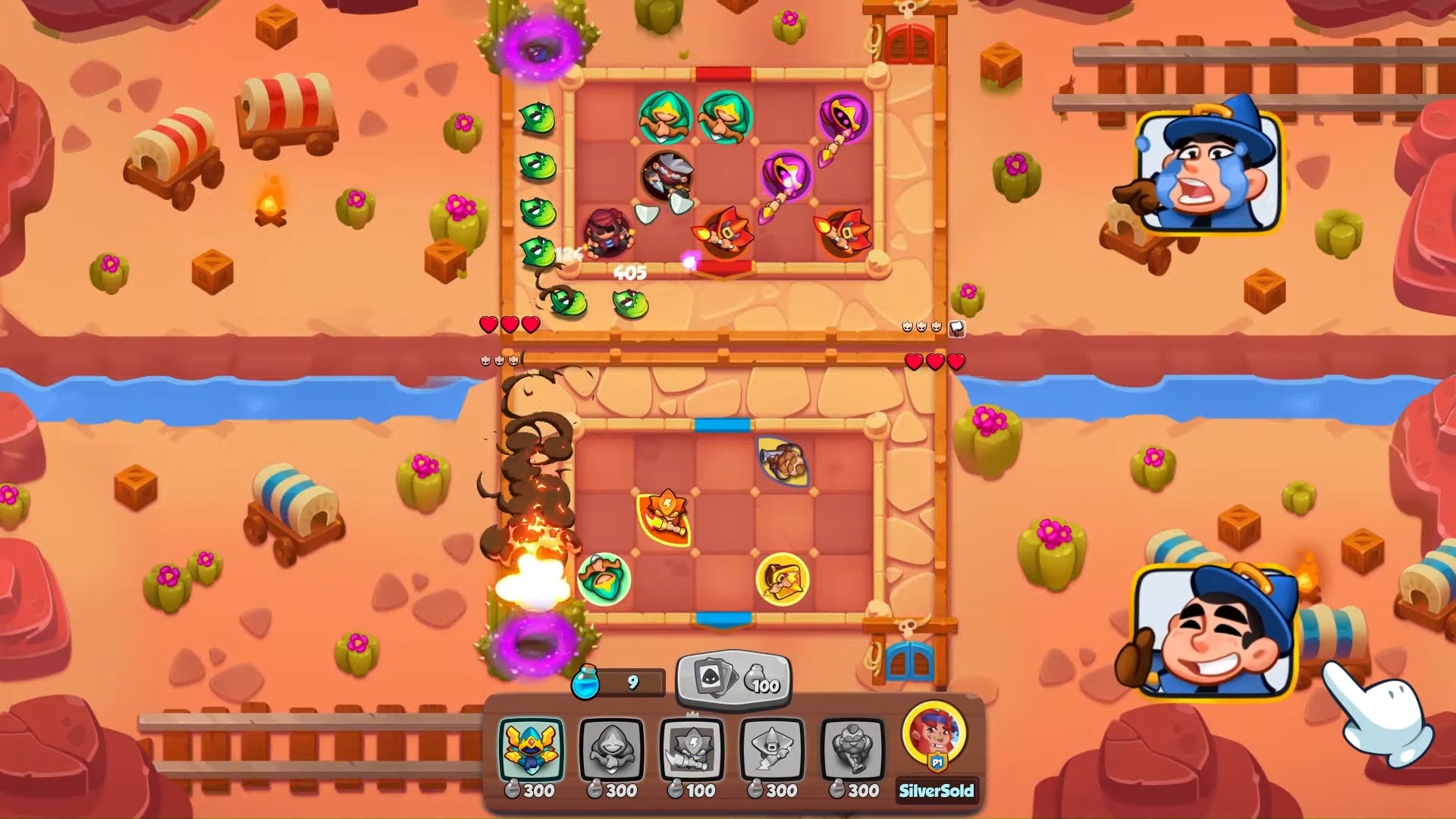 In-game tower defense gameplay the iPad game, Rush Royale,
