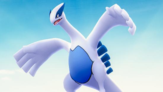 Lugia hovering in the sky