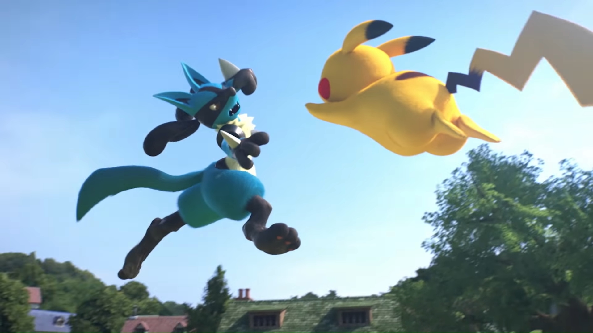 Best Pokémon games: Pokkén Tournament DX. Image shows a Pikachu and Lucario about to fight .
