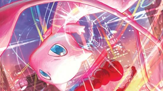 A Mew taken from the art on a booster pack for Pokémon Sword & Shield Fusion Strike.