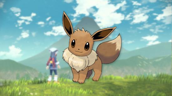 Pokémon Legends: Arceus Eevee how to find graphic with Eevee overlayed on Hisui image