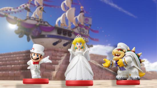 Three themed Super Mario Odyssey amiibo