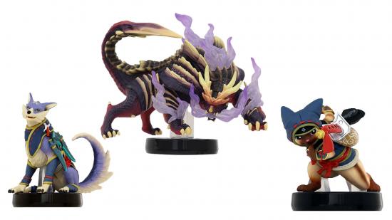 Several different Monster Hunter Rise amiibo are visible