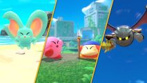 Screenshots of different Kirby characters
