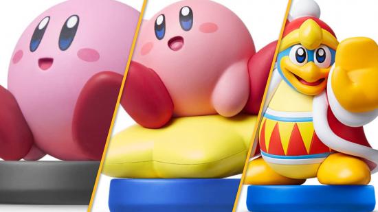 Two Kirby's and a King Dedede amiibo