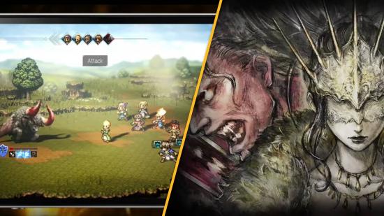 Key art for Octopath Travell Champions of the Continent is shown next to a screenshot of the game
