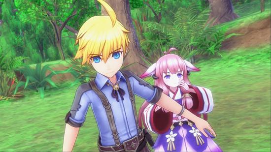 Ares protecting Hina in the introduction to Rune Factory 5.