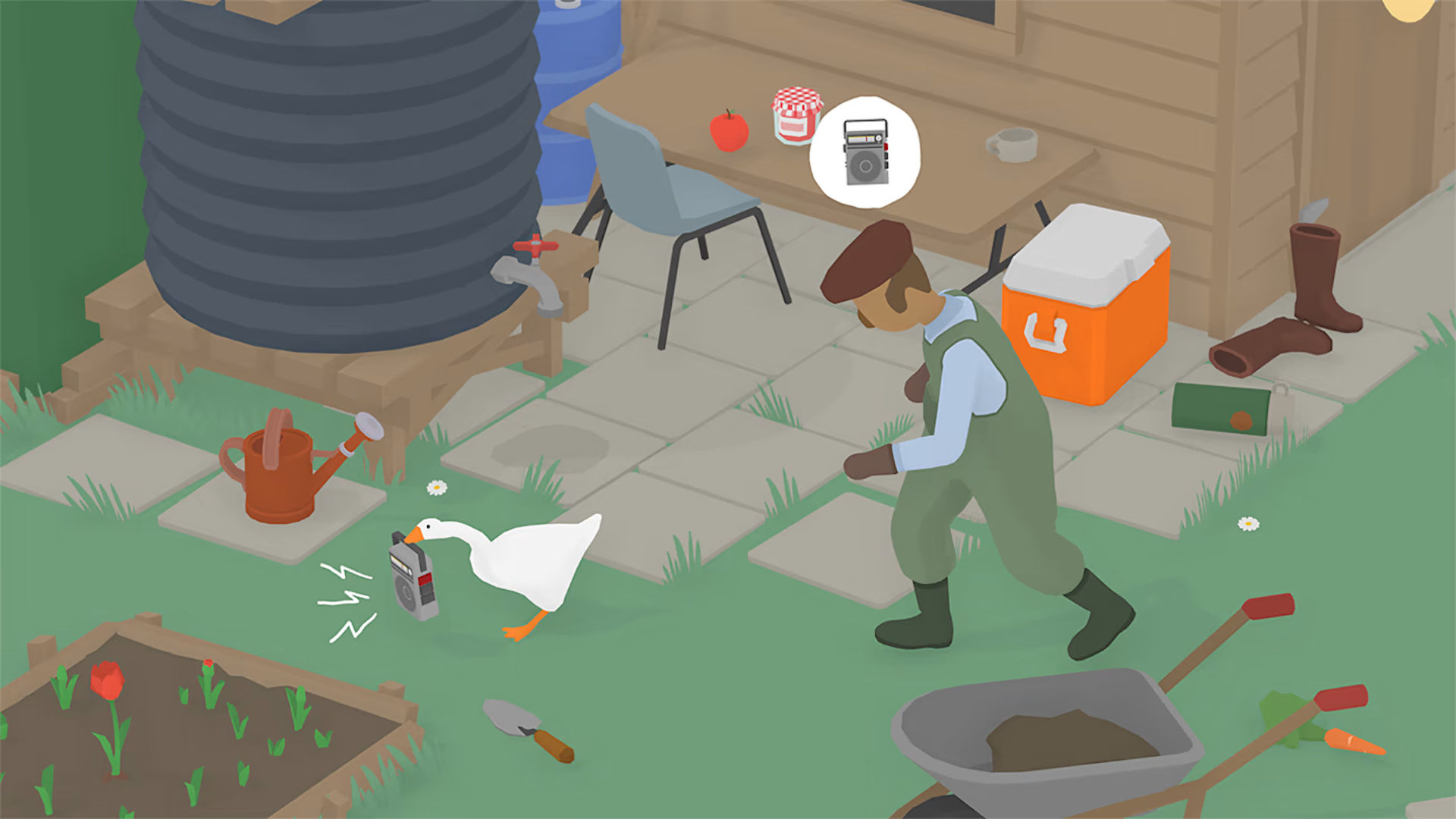 Untitled Goose Game screenshot of gameplay