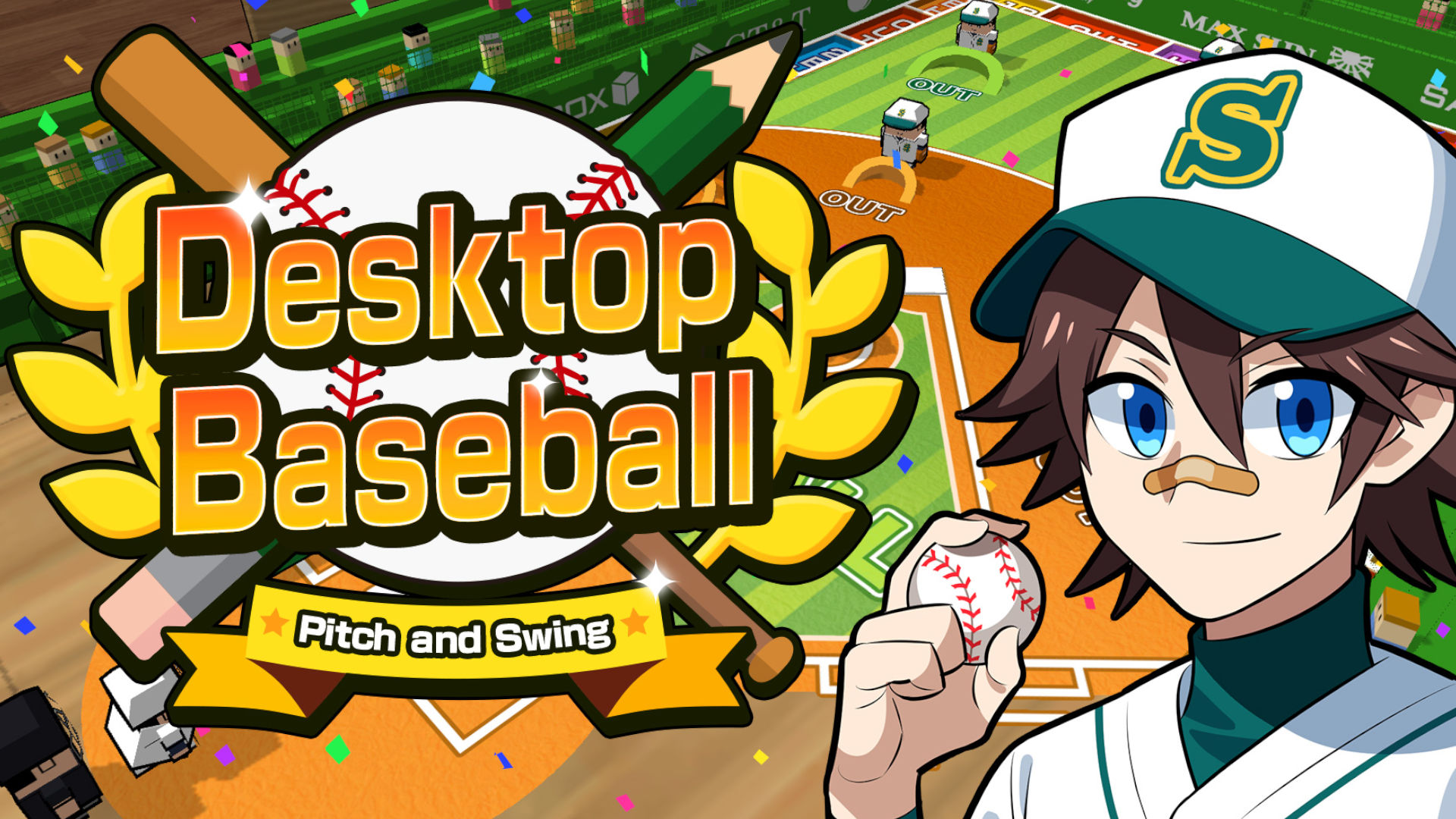 Desktop Baseball cover art, one of the quirky baseball games on Switch